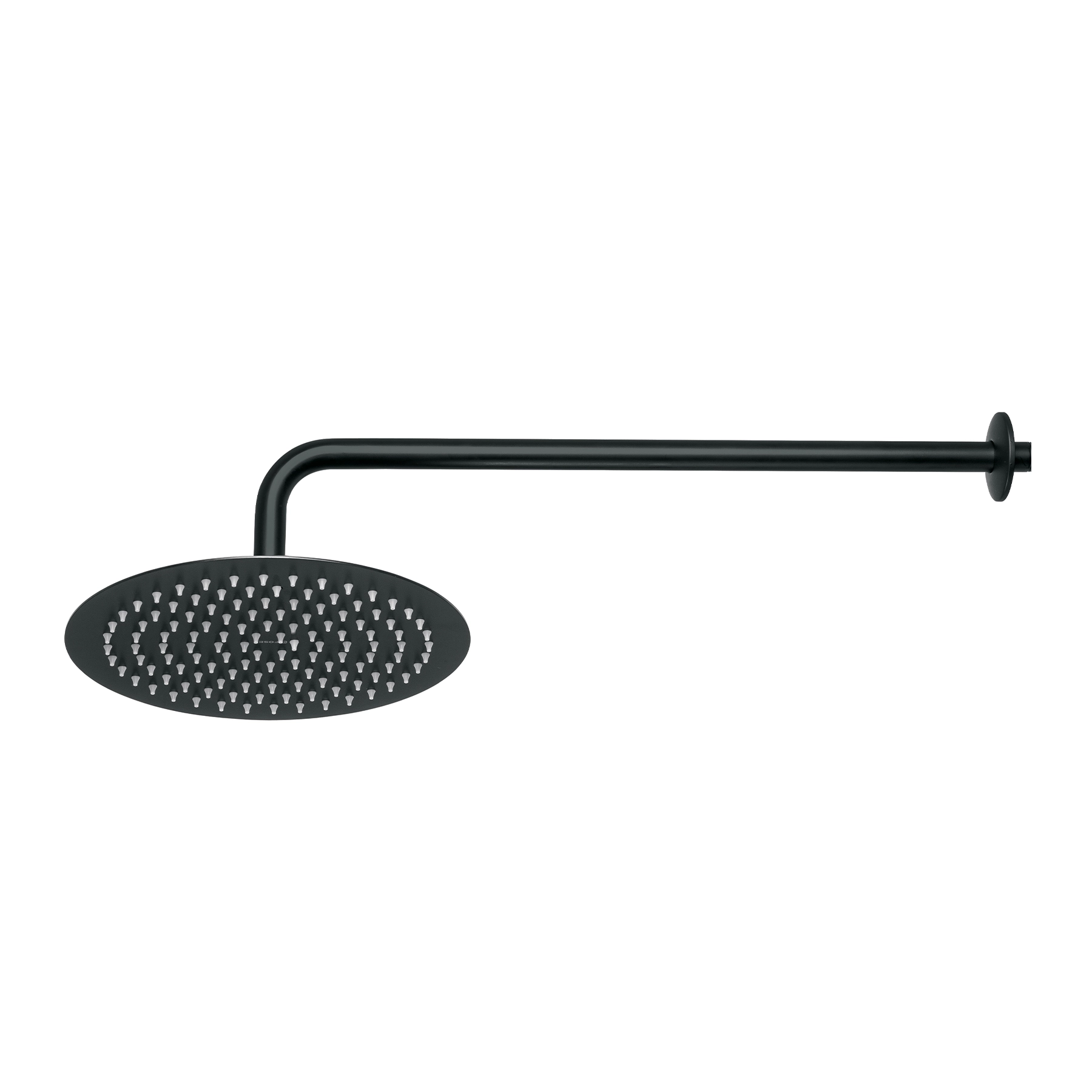 Regadera plato redondo 10' con brazo, negro, FOSET RIVIERA