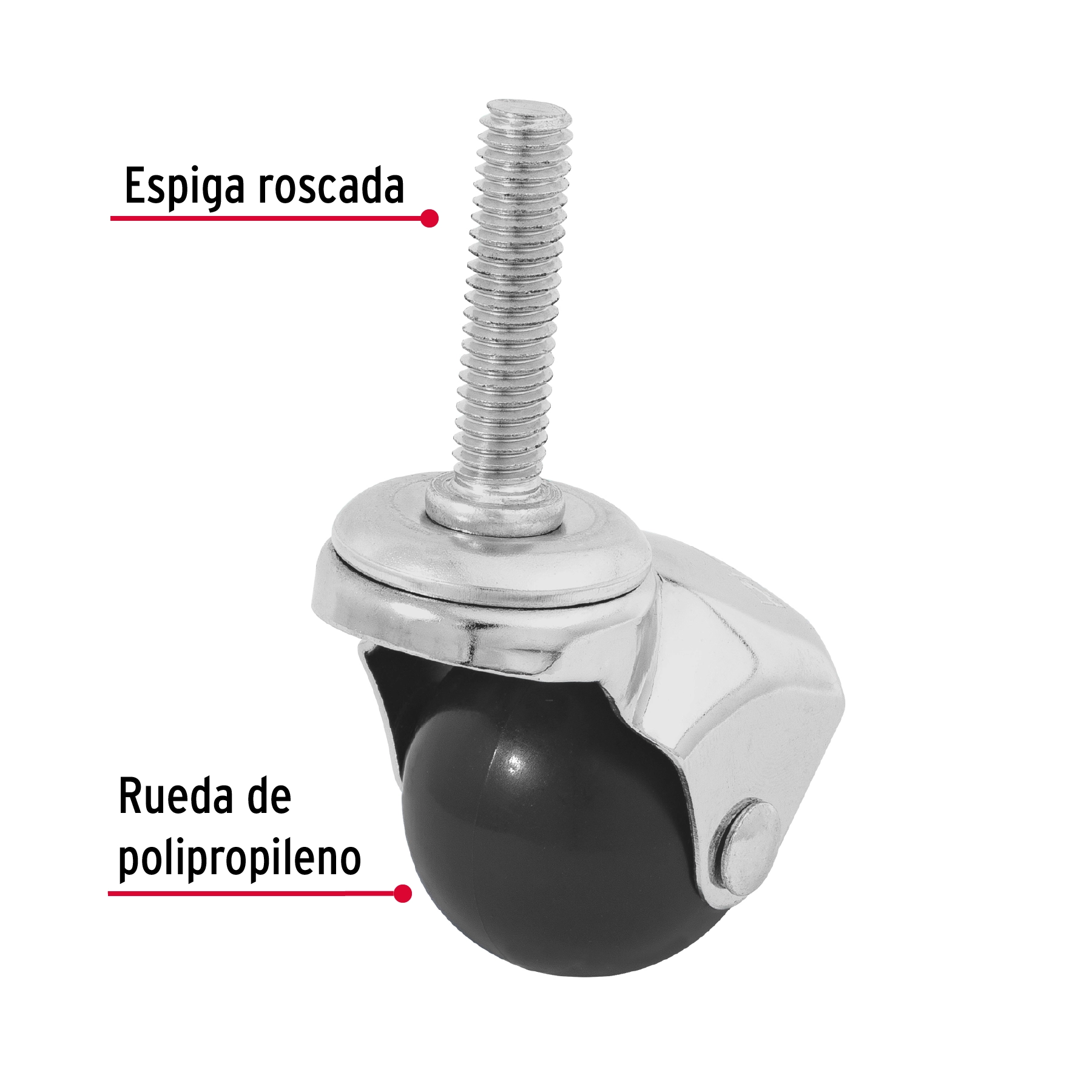 Rodaja esférica, 40 mm con espiga, FIERO