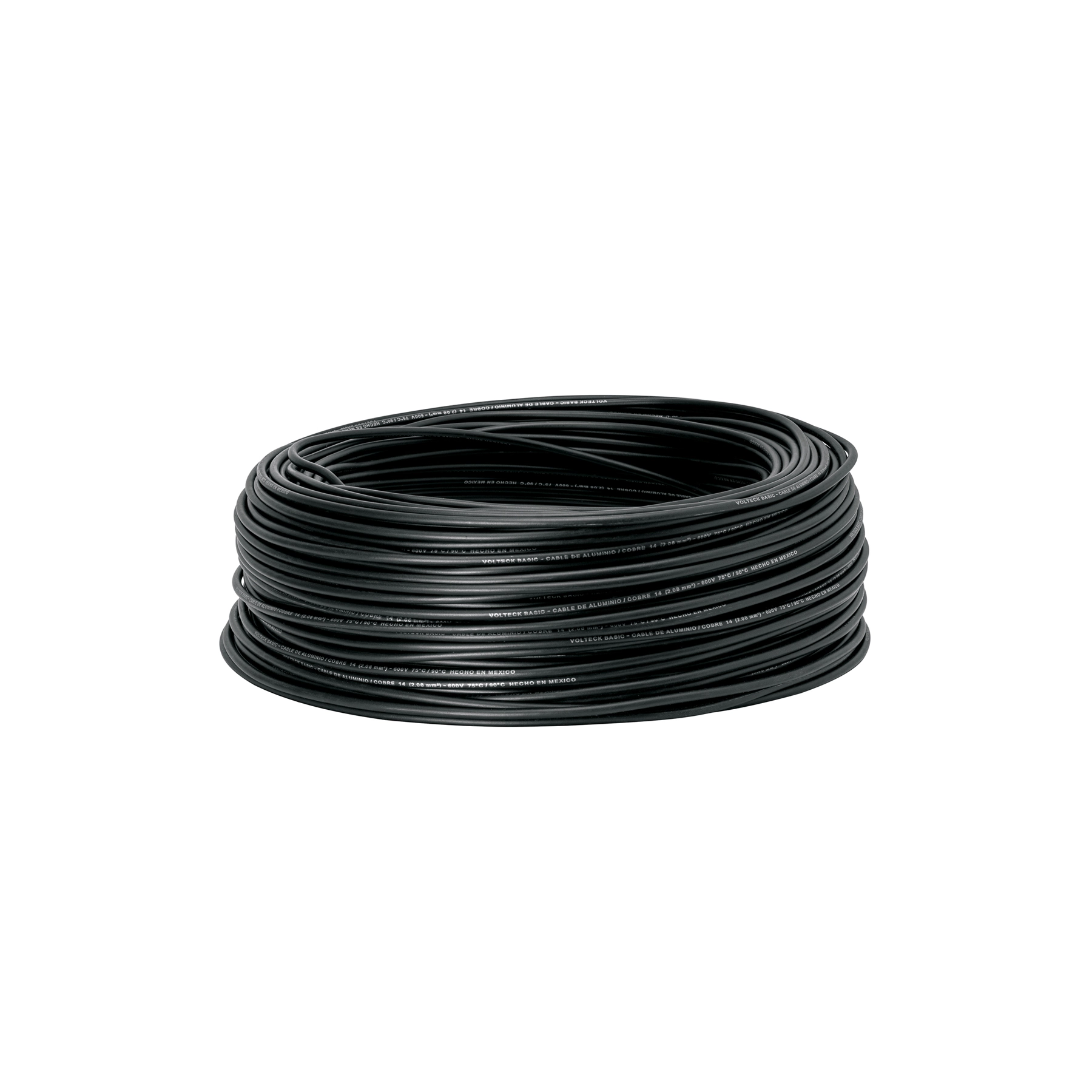 Rollo de 100 metros de cable THW CCA 14 AWG negro, BASIC