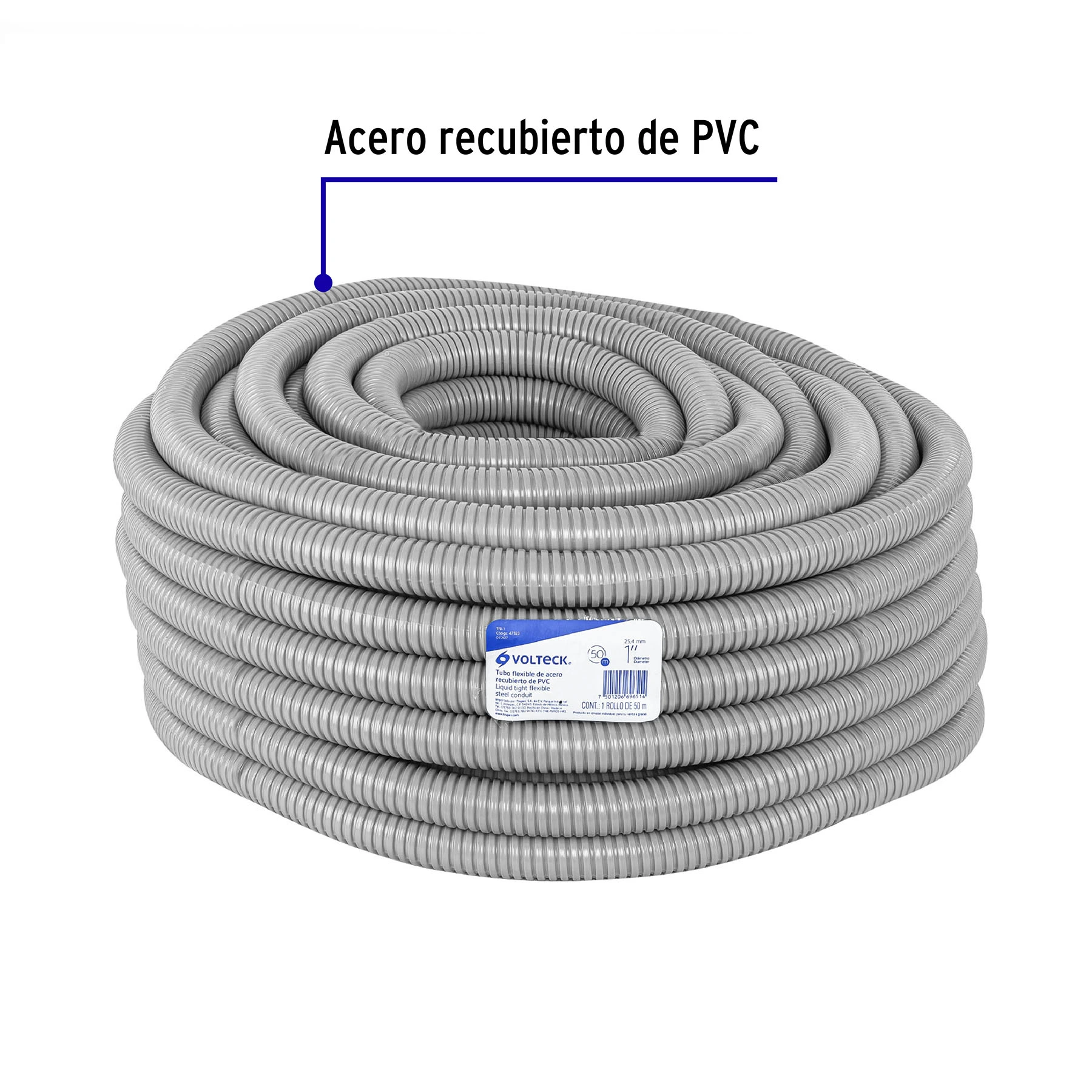 Rollo de 50 m de tubo flexible liquidtight de 1', VOLTECK