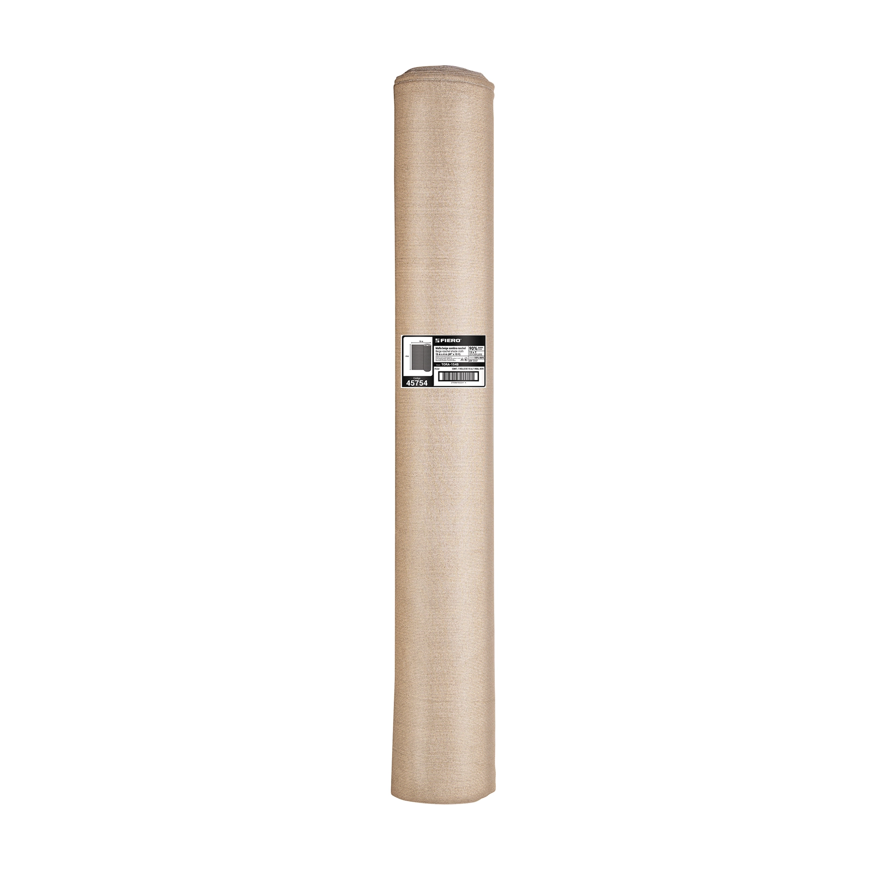 Rollo de malla sombra 80%, raschel beige, 15m x 4m, FIERO