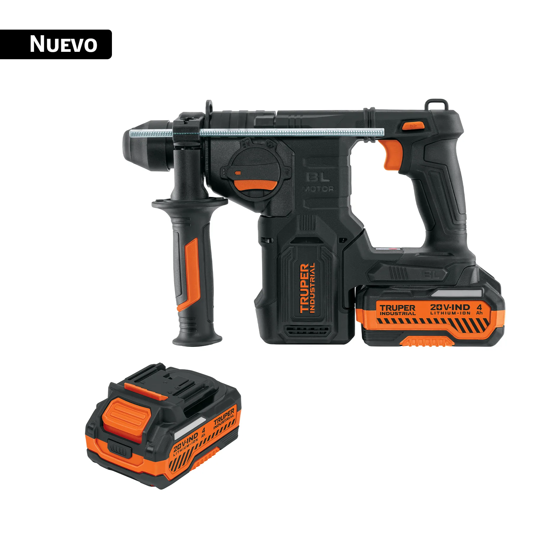 Rotomartillo SDS Plus/destornillador 20V,2.2J,2 baterías 4Ah