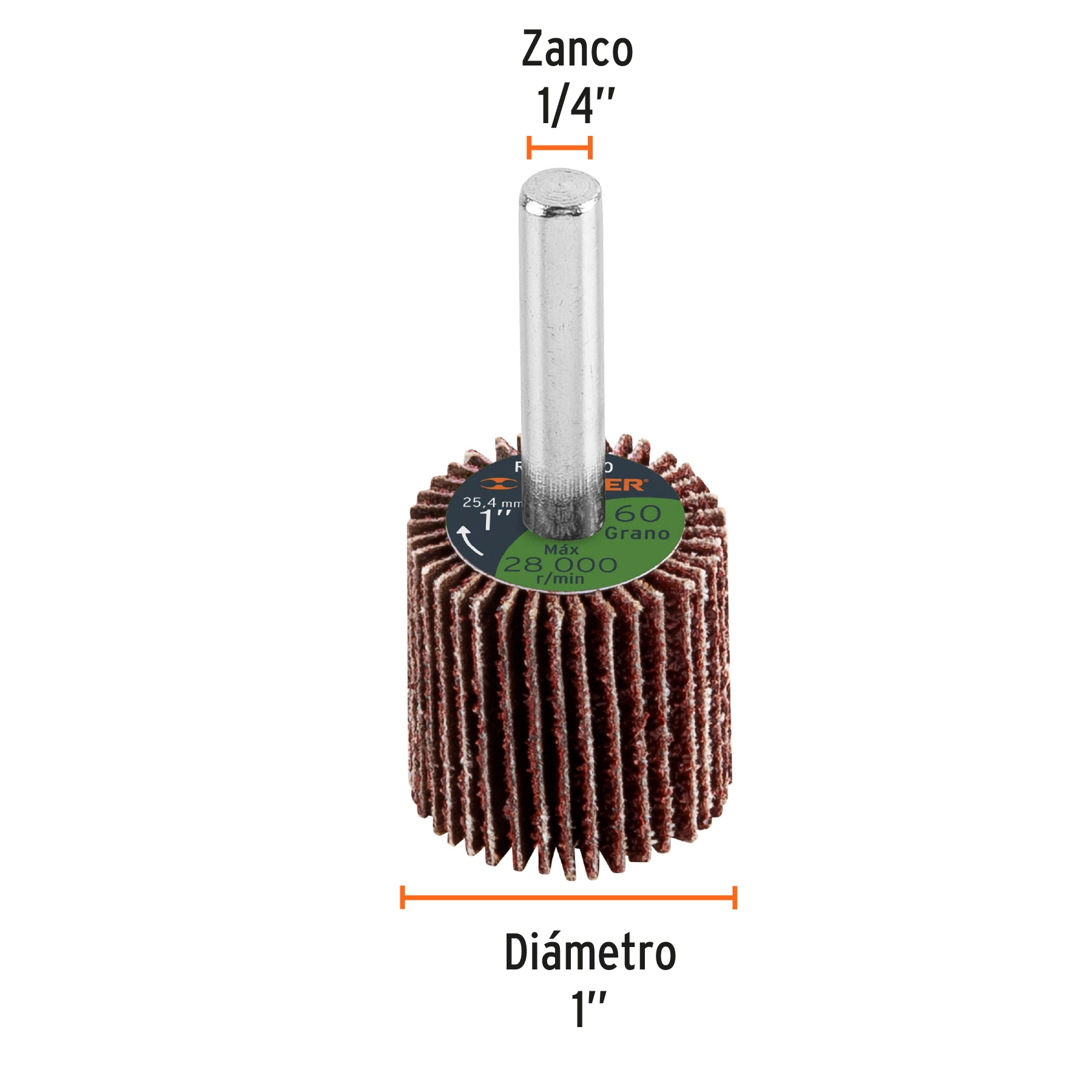 Rueda flap de 1', grano 60, TRUPER