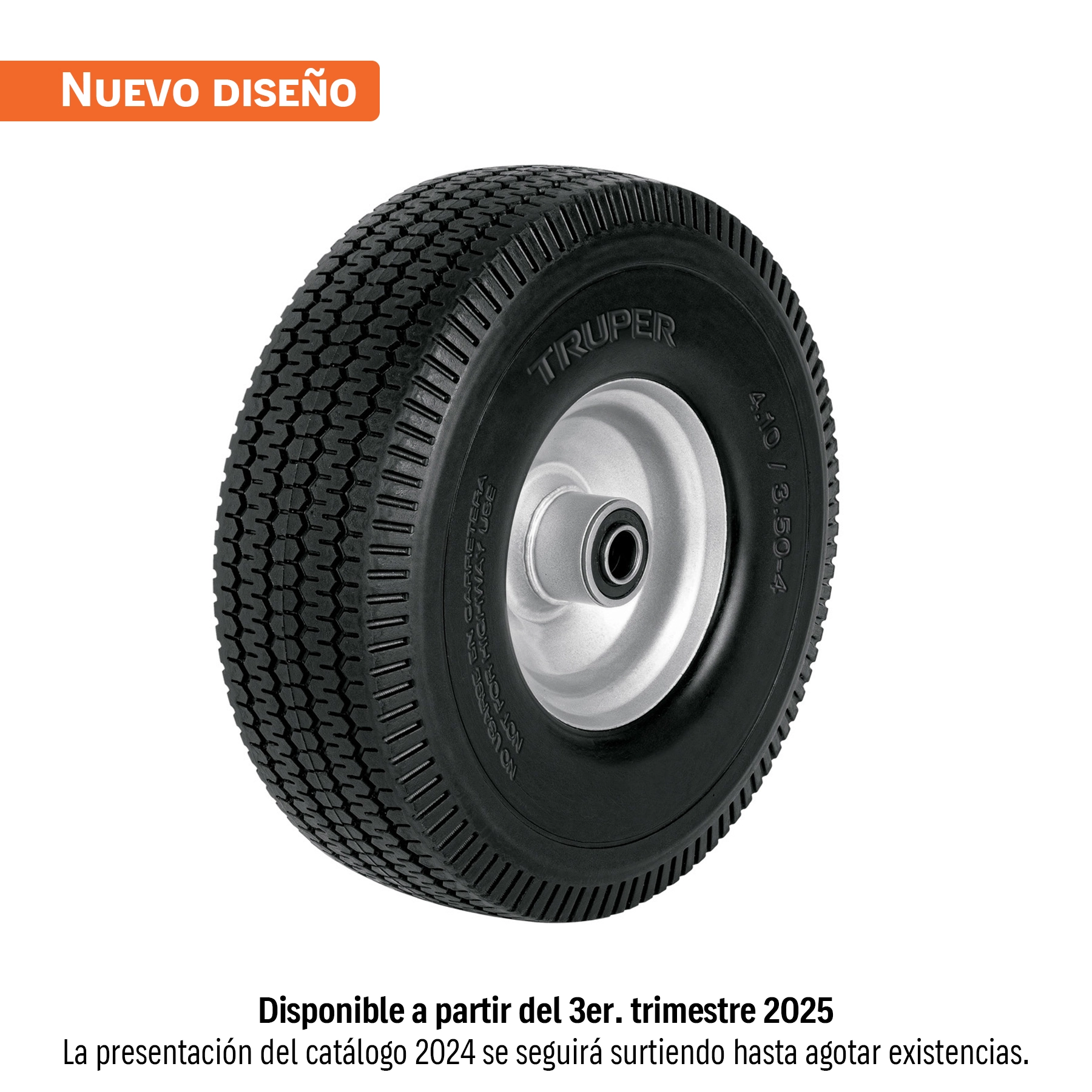 Rueda imponchable 10' para eje central, TRUPER