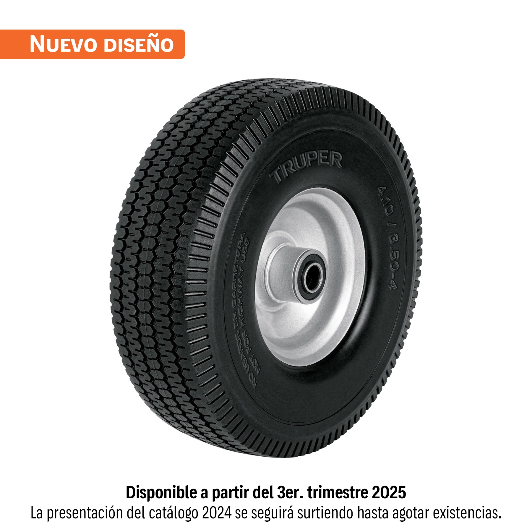 Rueda imponchable 10' para eje lateral, TRUPER