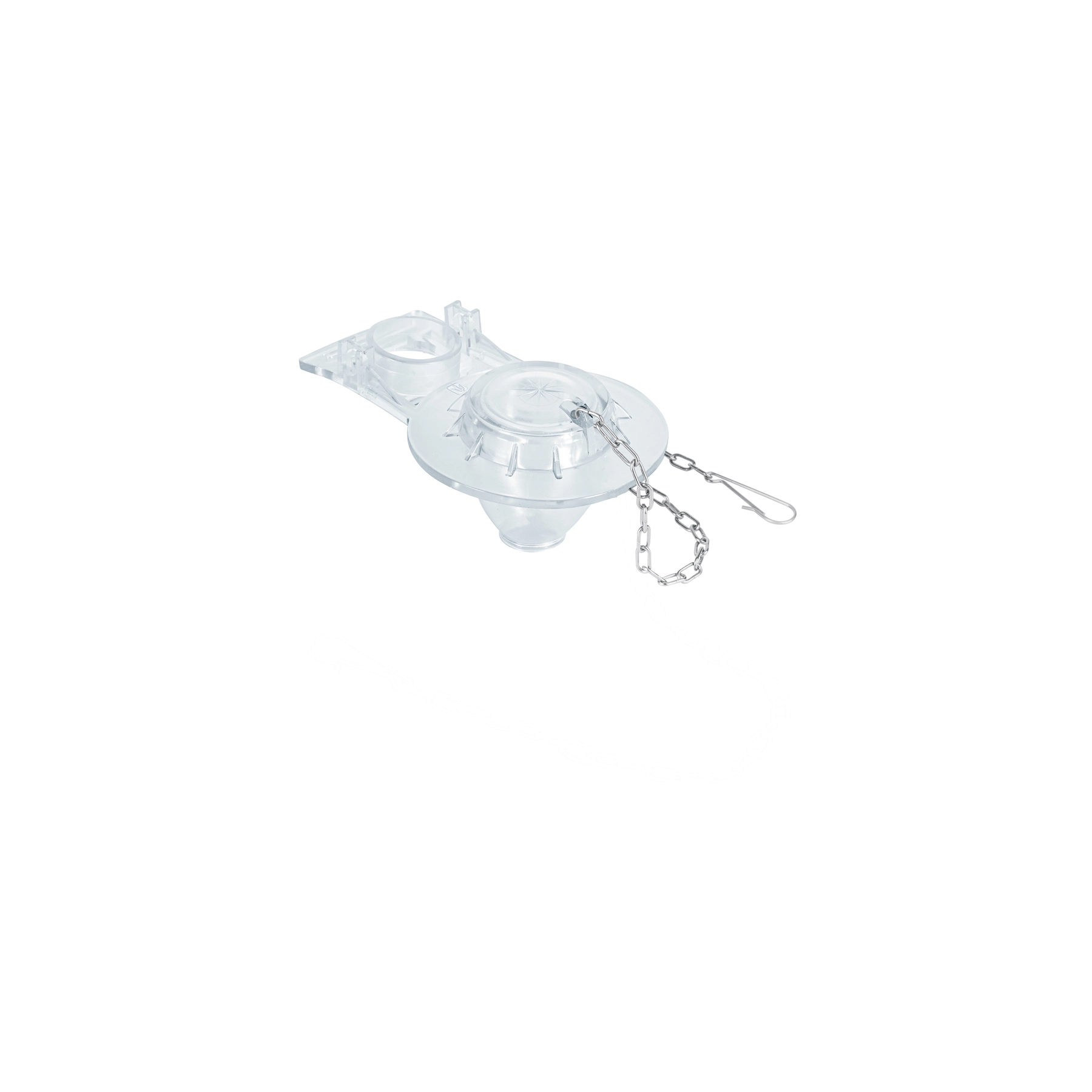 Sapo 2' para WC, PVC transparente, cadena inoxidable, FOSET