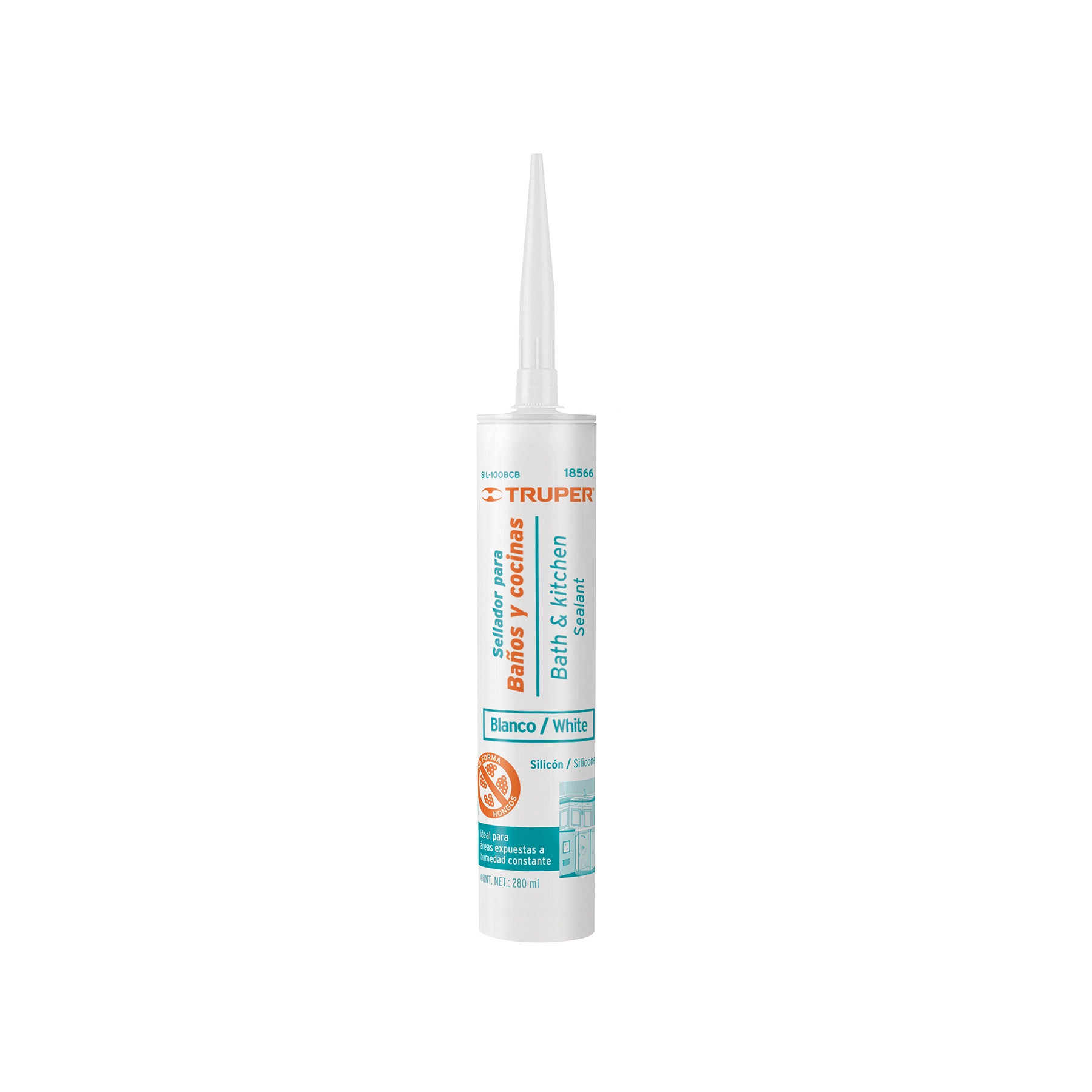 Sellador blanco para baños y cocinas, 280 ml, TRUPER