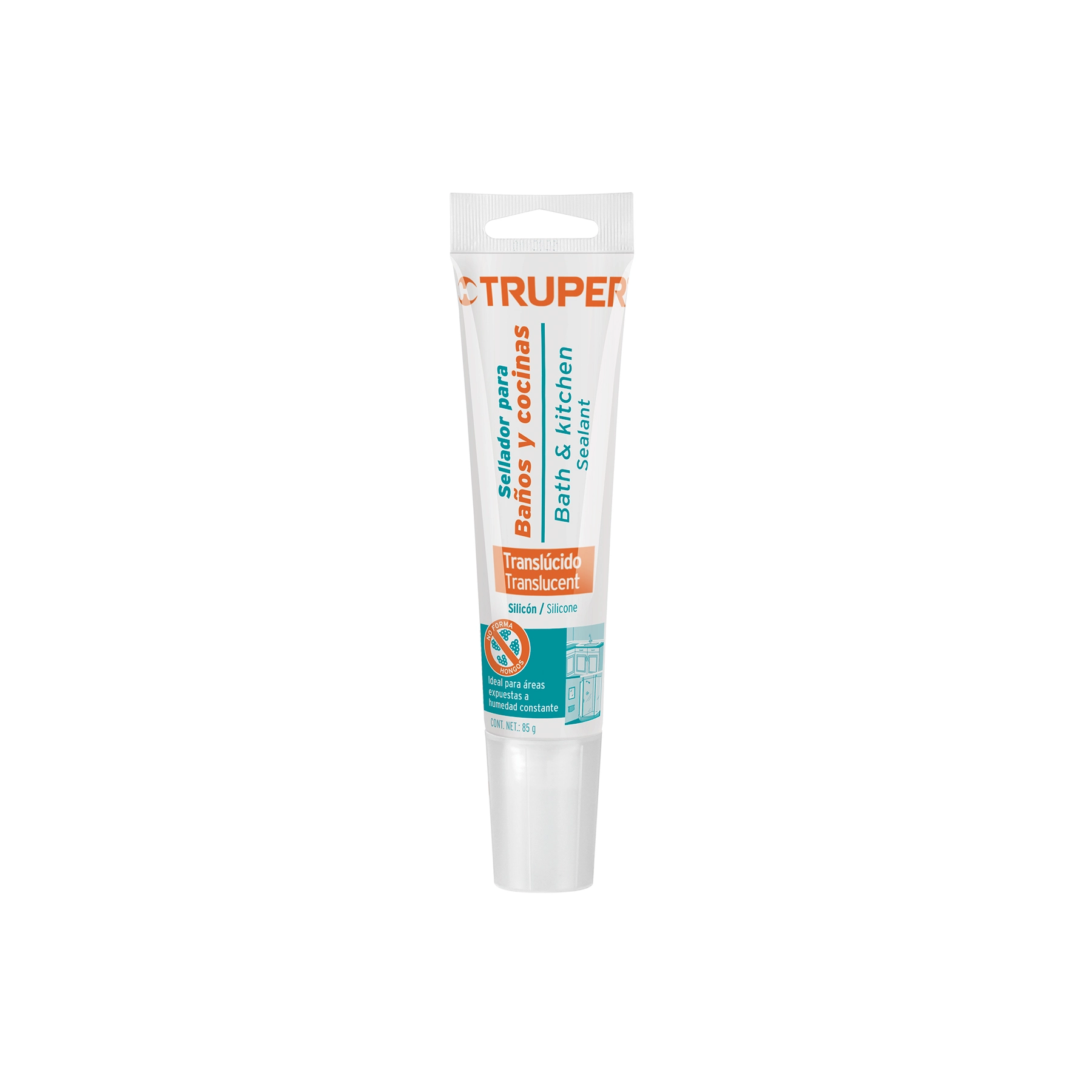 Sellador translúcido para baños y cocinas, 85 g, TRUPER