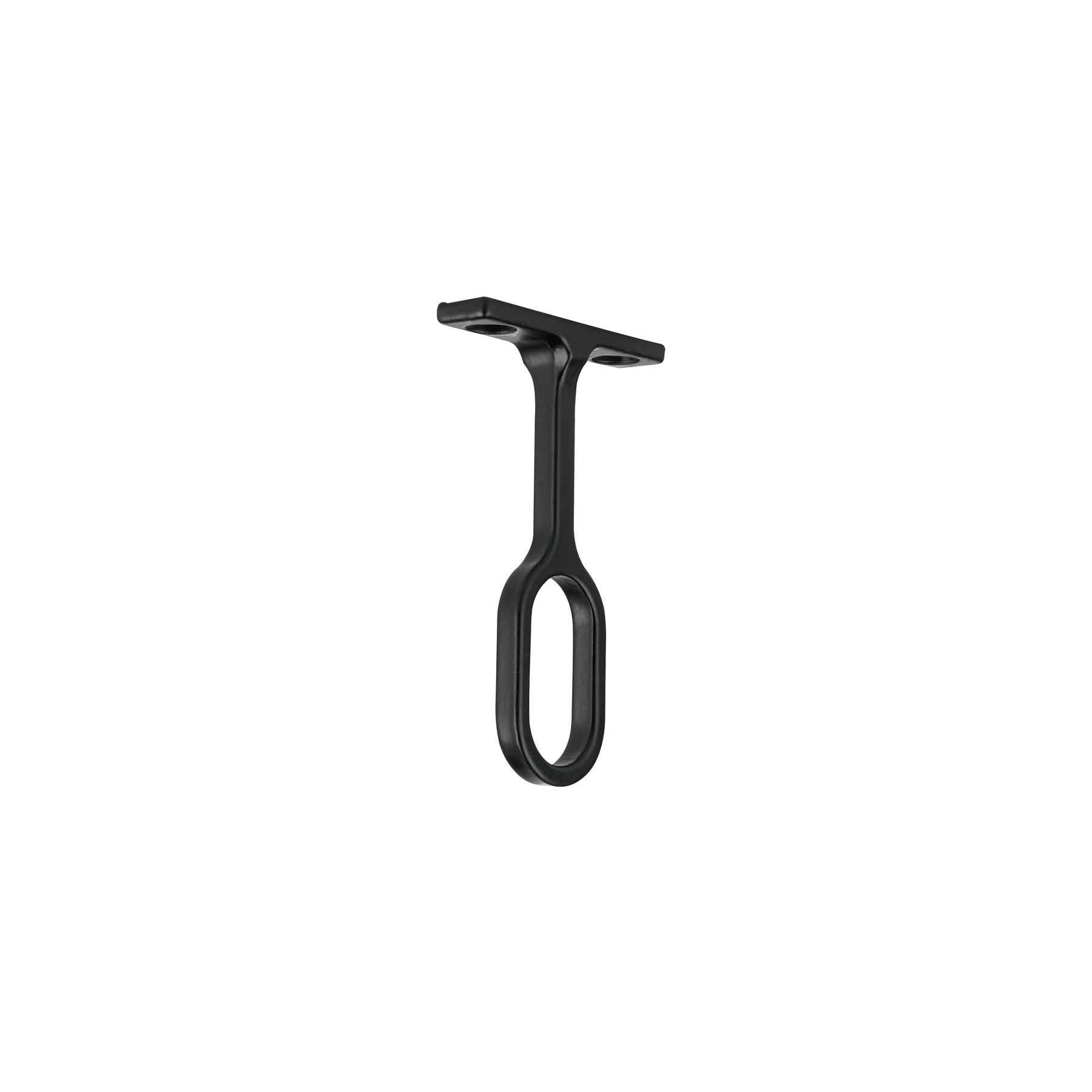 Soporte negro para tubo ovalado de closet, HERMEX