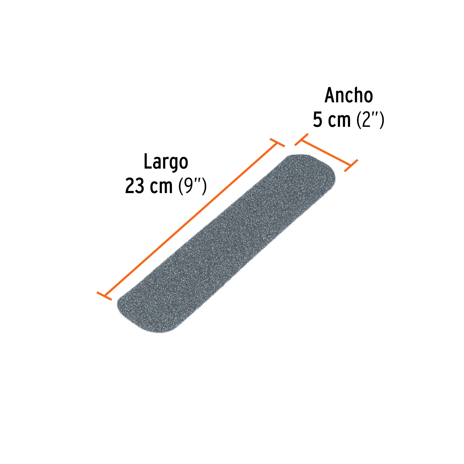 Tarjeta 6 tiras 23cm antiderrapantes grises 50mm área húmeda