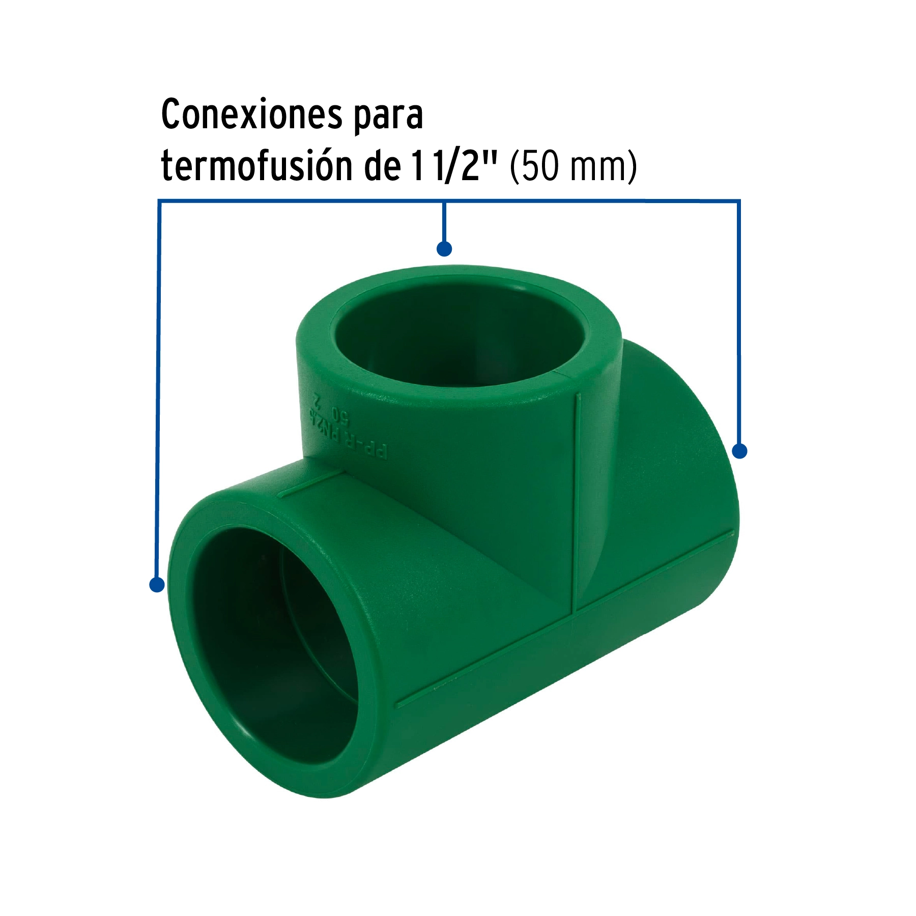Tee sencilla de PPR 1-1/2', FOSET