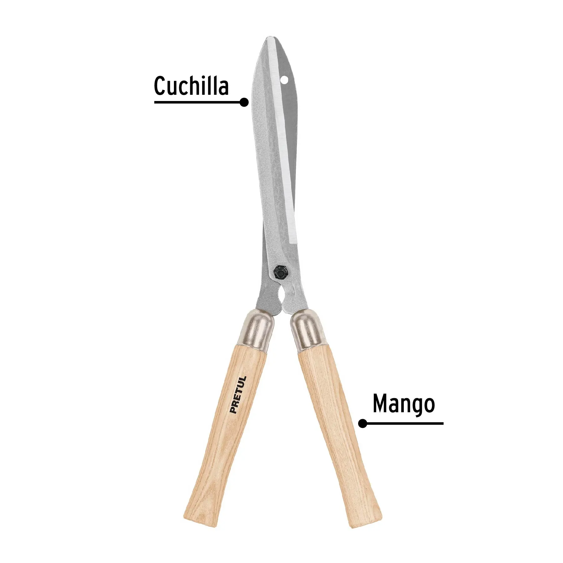 Tijera para poda 49 cm, mangos de madera, PRETUL