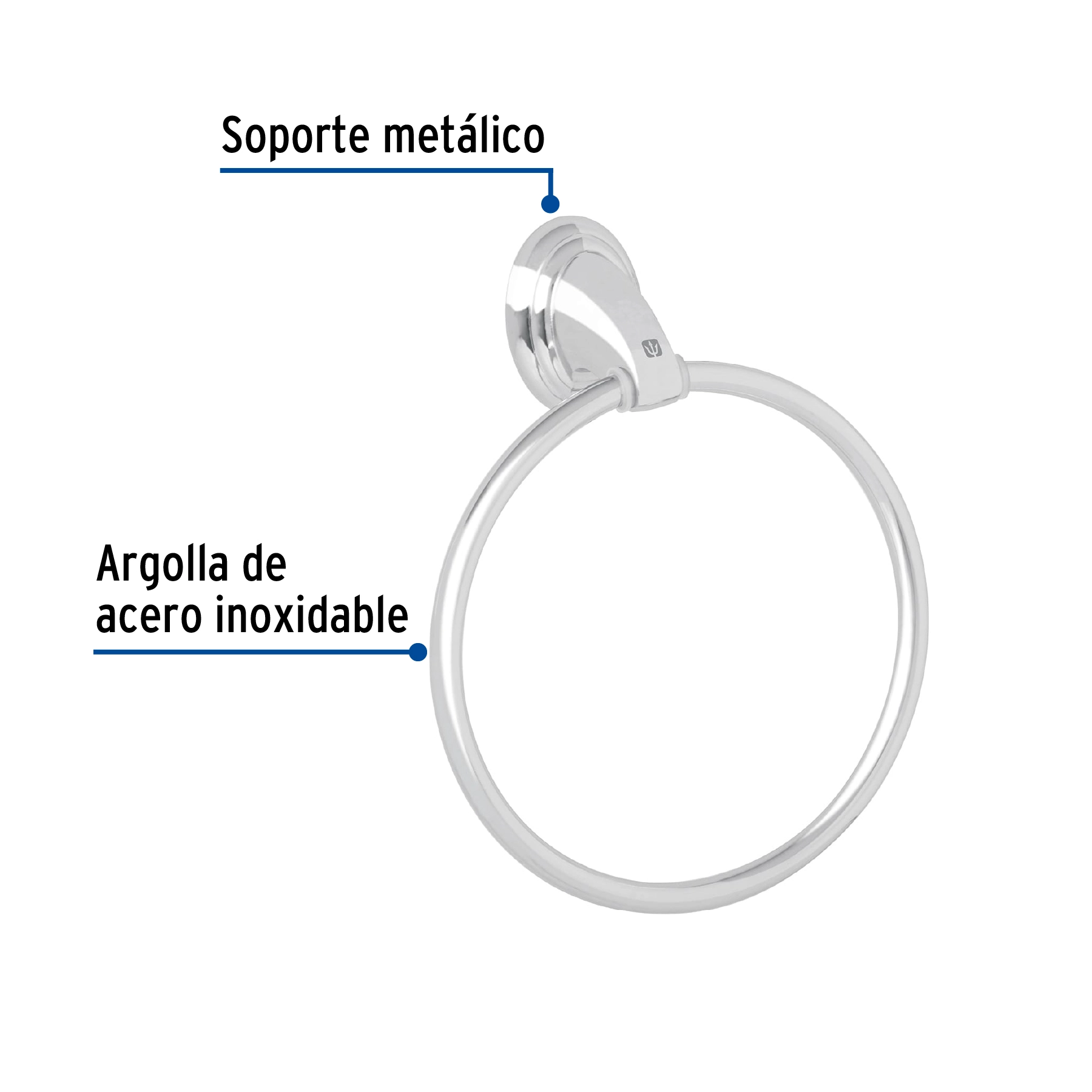 Toallero de argolla, cromo, FOSET AQUA