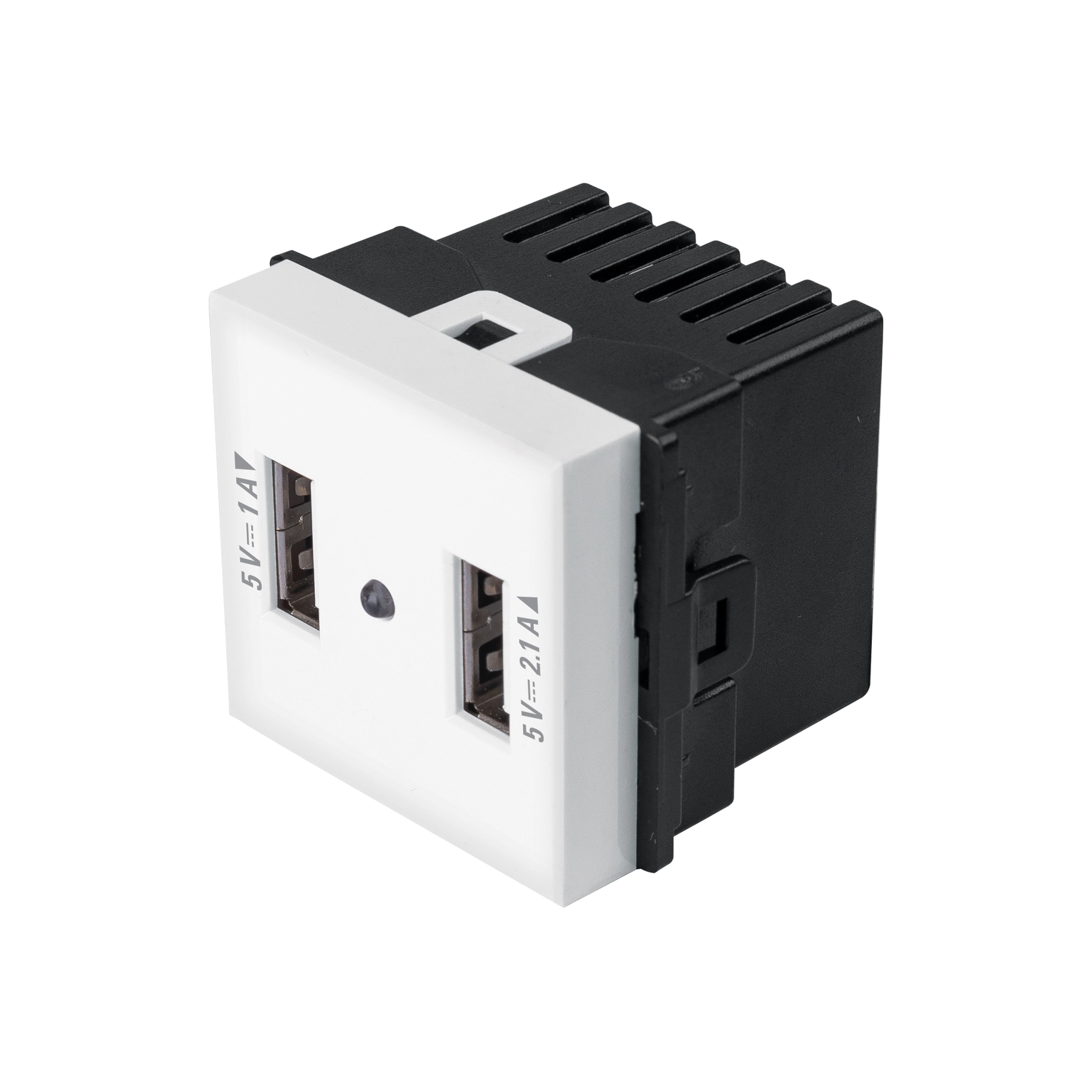 Toma con 2 puertos USB de 1.5 módulos, línea Toledo, BASIC