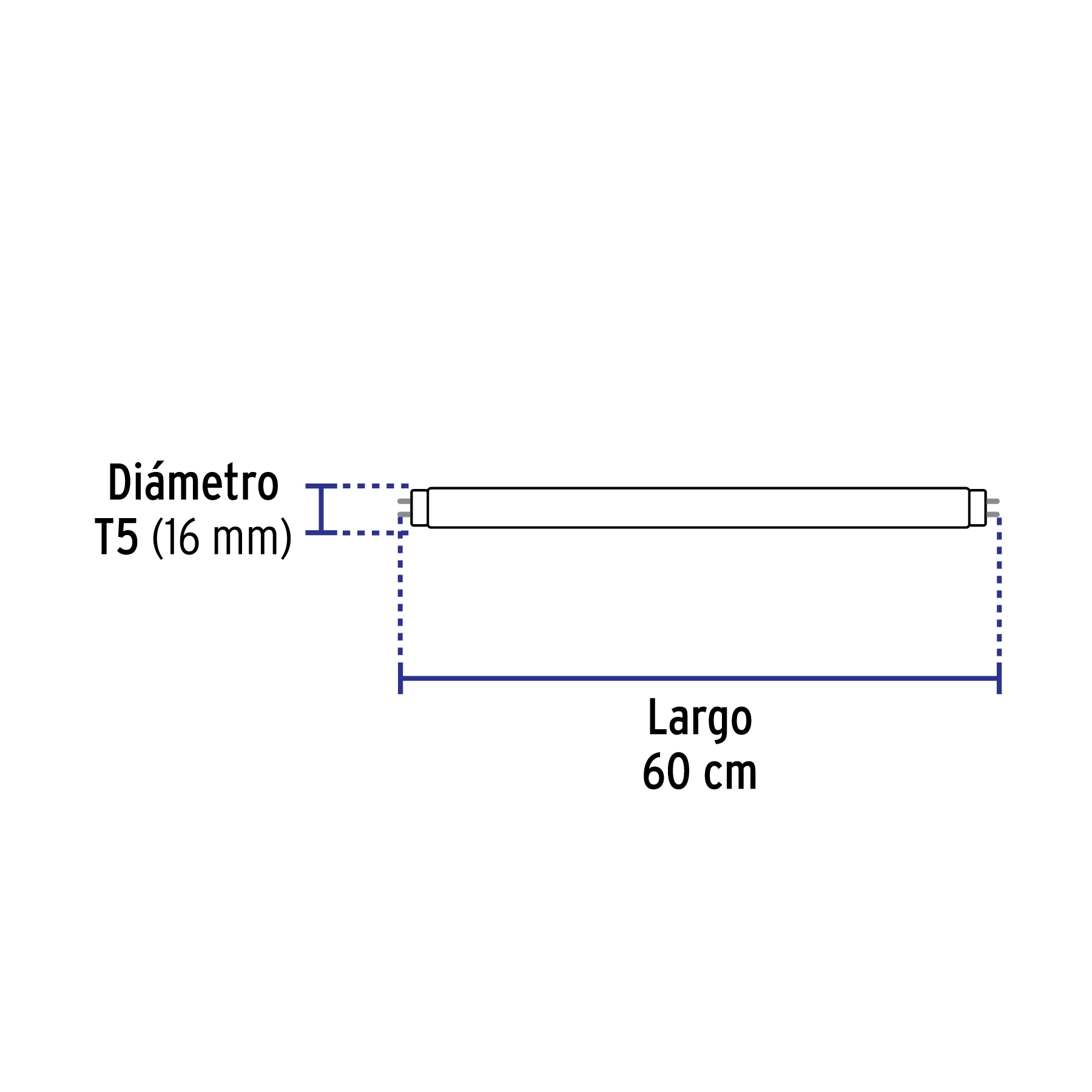 Tubo LED T5 8W G5, 6500K blanca fría, opalino, BASIC