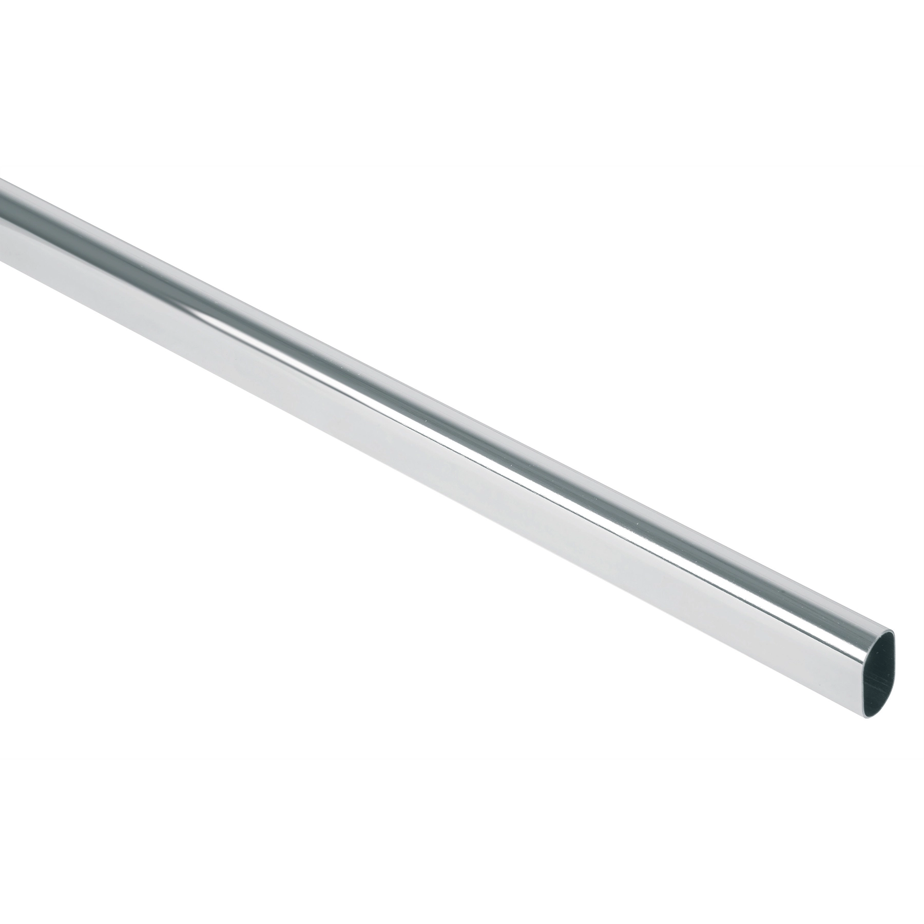Tubo ovalado para clóset, 3.0 m, acero cromado, HERMEX