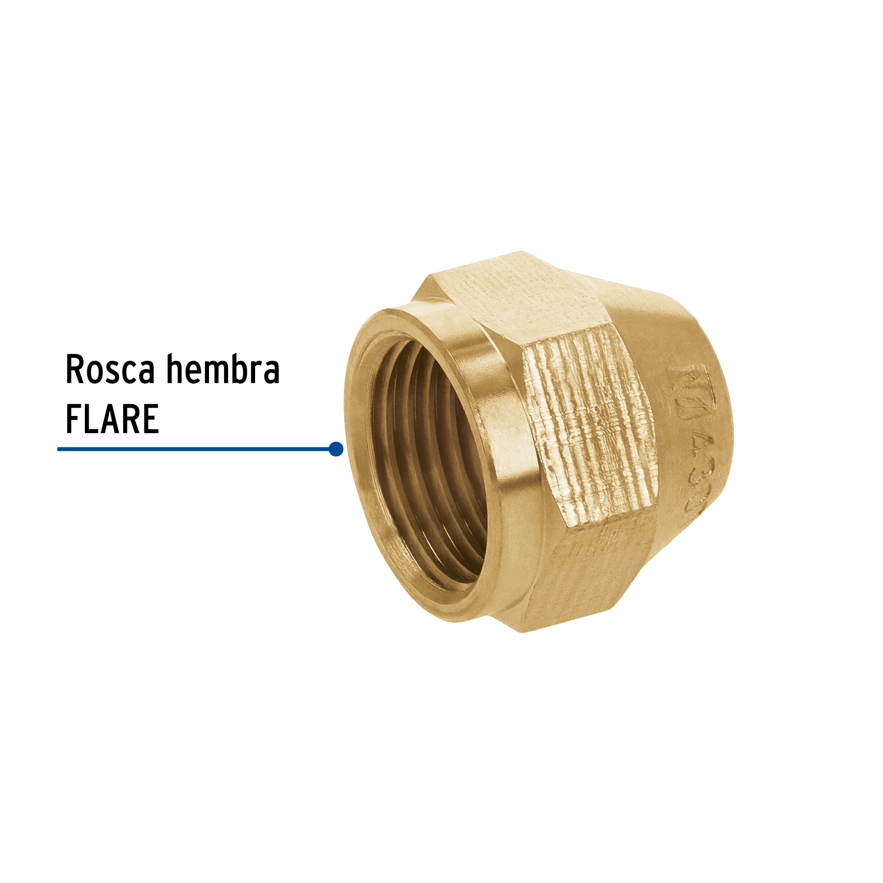 Tuerca cónica reducida de latón 3/8' x 5/16', FOSET