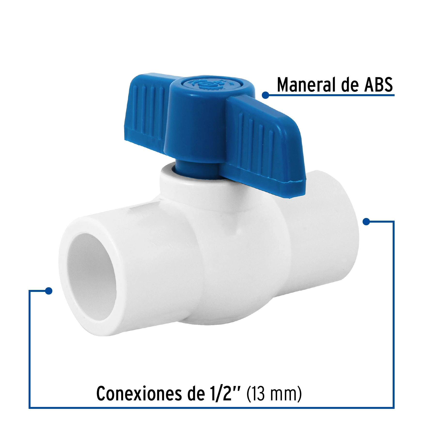 Válvula de esfera de PVC 1/2'para cementar, FOSET