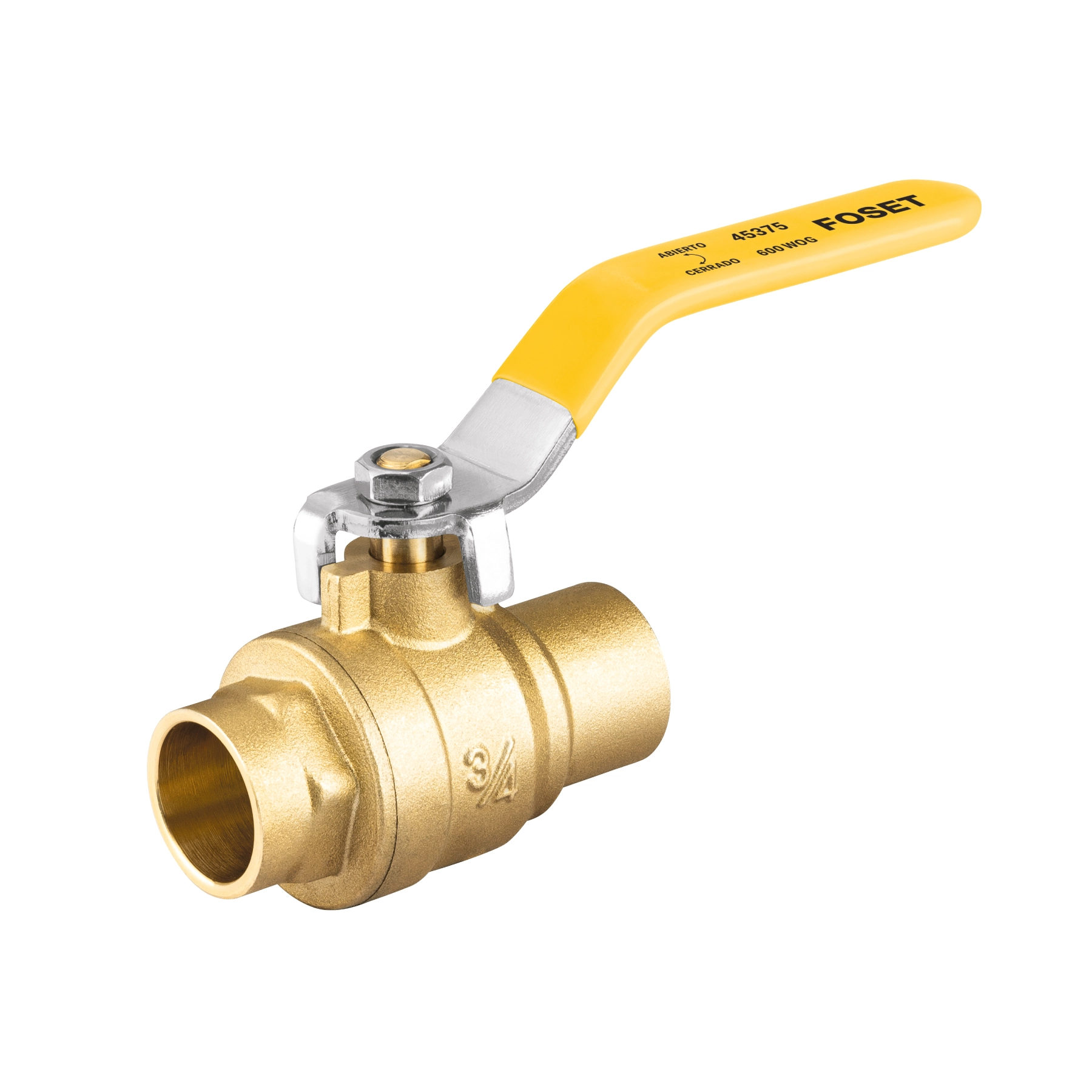 Válvula de esfera para gas, soldable, 3/4', alta presión