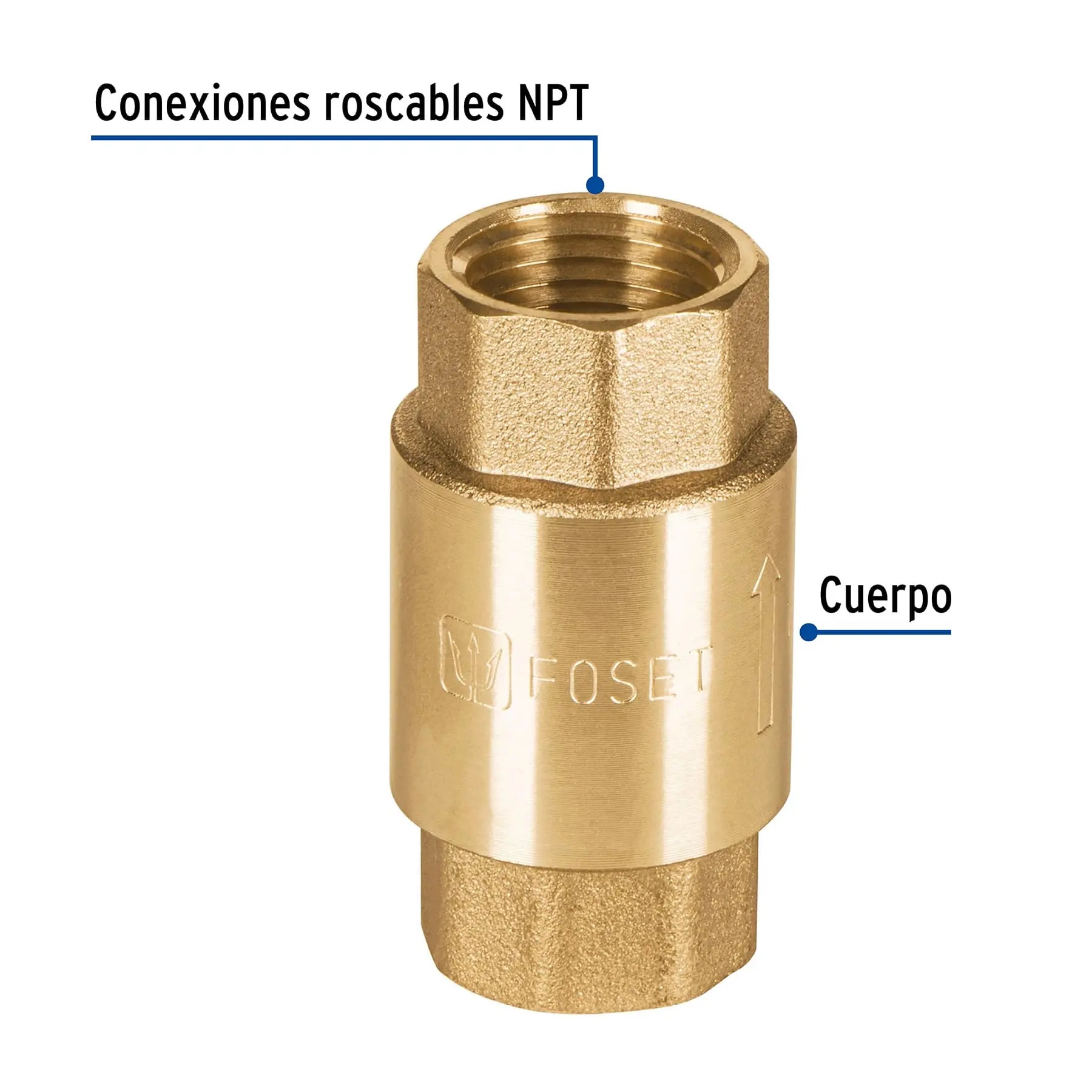 Válvula de retención de latón de 1/2', FOSET