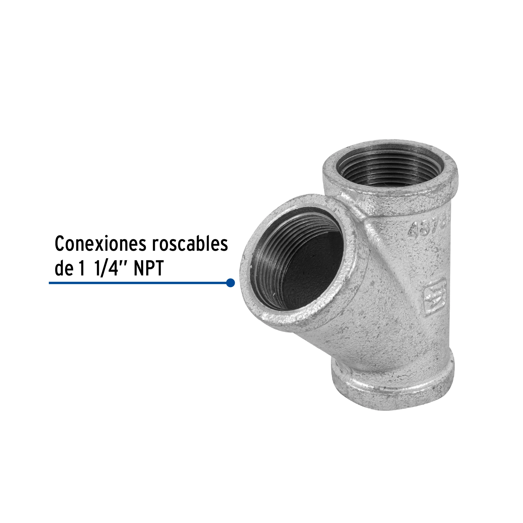 Yee sencilla 1-1/4' acero galvanizado, FOSET